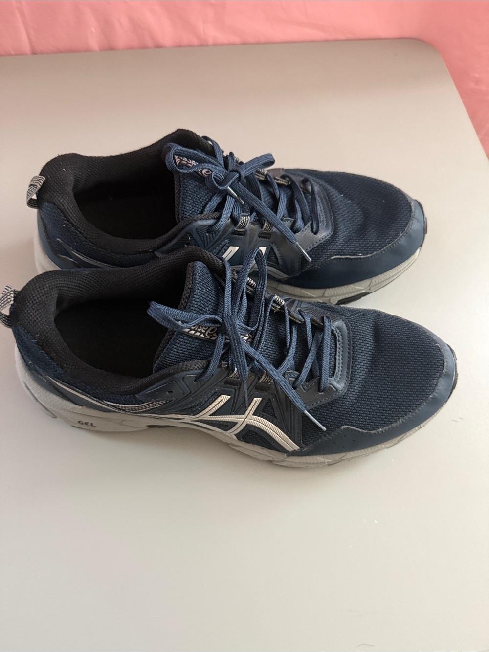 ASICS Men's Navy and Gray Athletic Running Shoes